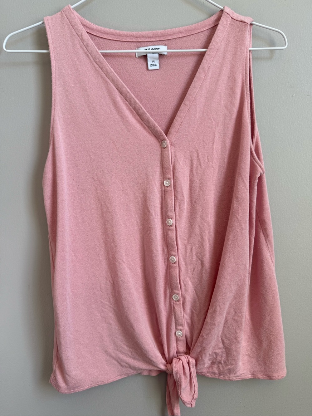 2 shirts!!! Pink and green Button-Front Tie-Hem Sleeveless Top - Size M